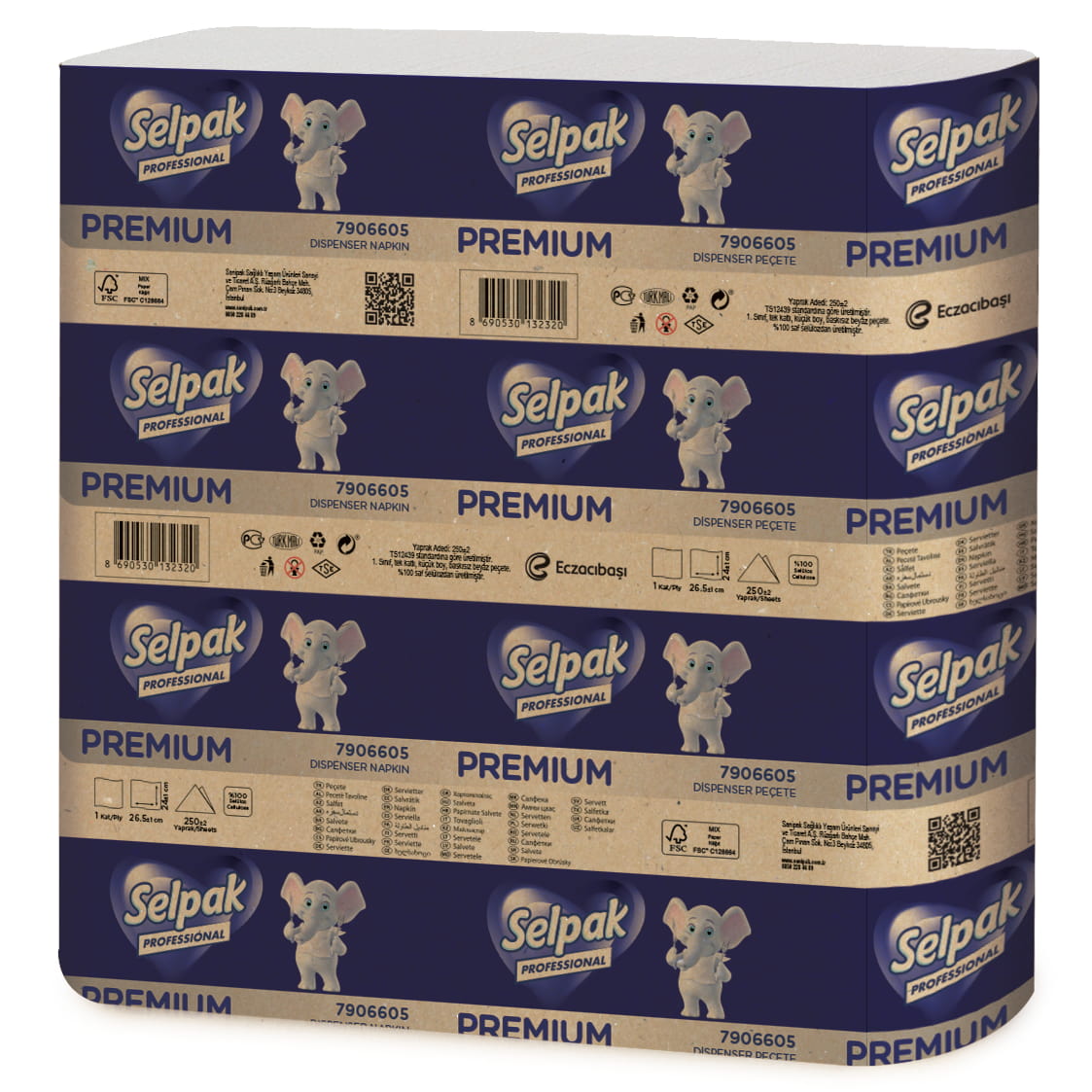 Selpak Professional Extra Spenderservietten, 26,5 × 24 cm – 4.500 Stück