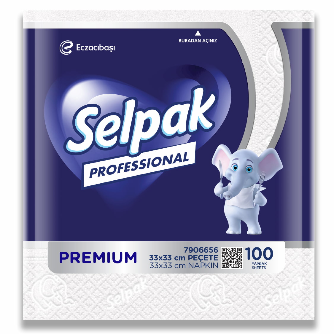 Selpak Professional Premium Servietten, 33 × 33 cm – 2.400 Stück