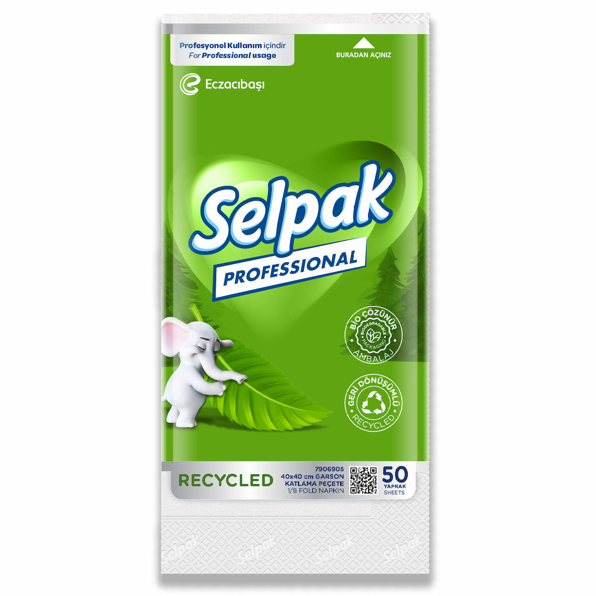 Selpak Professional Recycled Servietten, 40 × 40 cm – 1.000 Stück