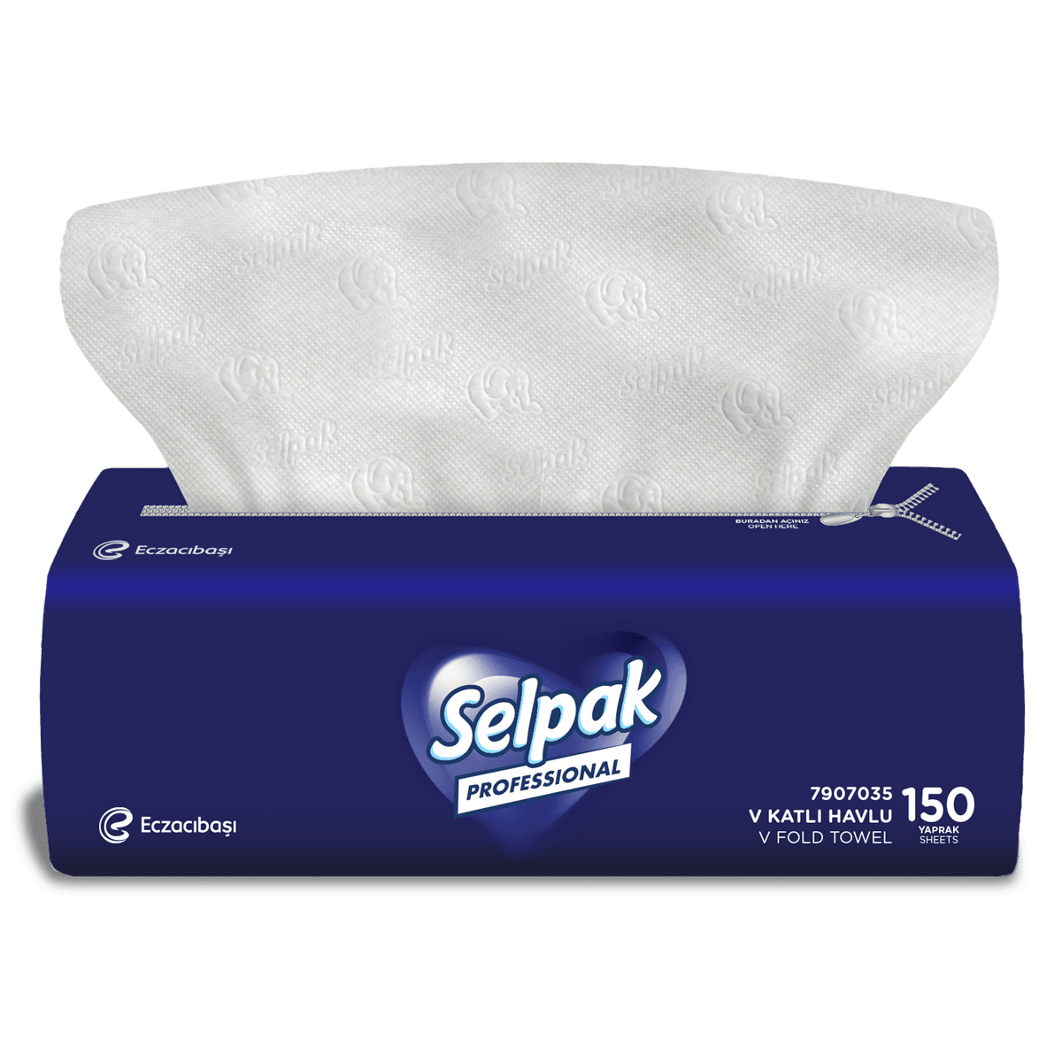 Selpak Professional Falthandtücher, V-Falz, 21 × 21,5 cm – 2.250 Blatt