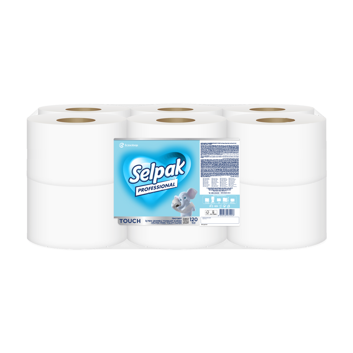 Selpak Professional Premium Innenabrollendes Toilettenpapier, 18 cm × 120 m – 12 Rollen